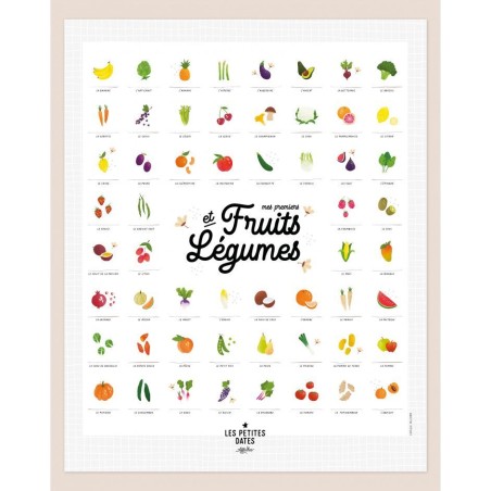 Affiche à dater - Mes premiers fruits et légumes
