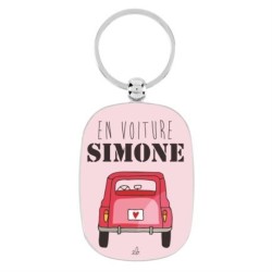 Porte-clés "En voiture Simone"