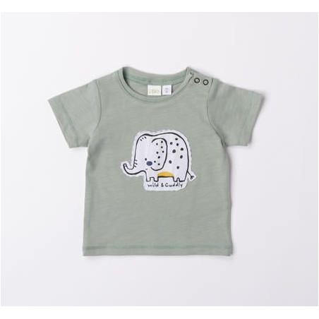 T-shirt manches courtes "éléphant" - Sauge