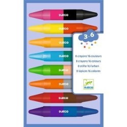 8 crayons bicolores