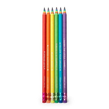 Set de 6 crayons ordinaires - Arc-en-ciel