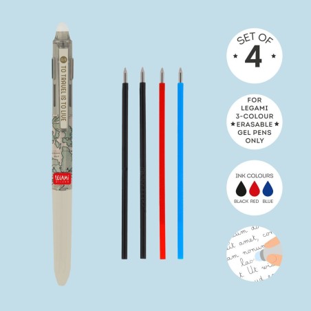 Set de 4 recharges pour stylo 3 couleurs