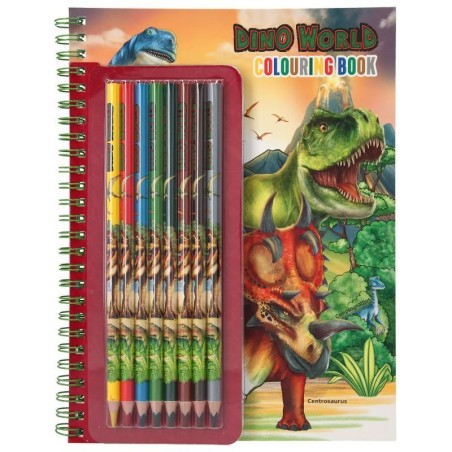 Livre à colorier avec crayons - Dino