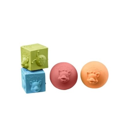 Balles & cubes en caoutchouc naturel