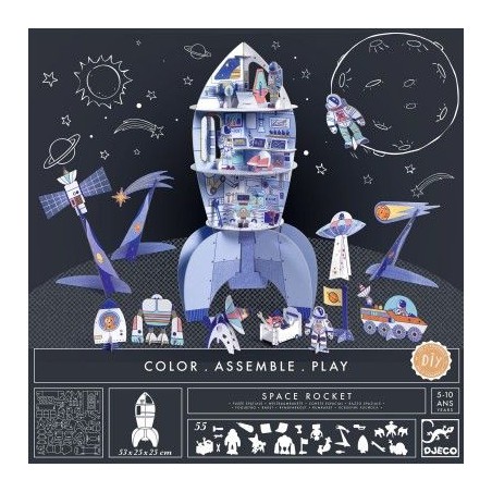 Space rocket - Color, assemble, play