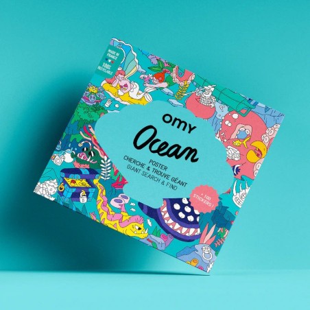 Poster Cherche & Trouve Géant + 100 stickers - Ocean