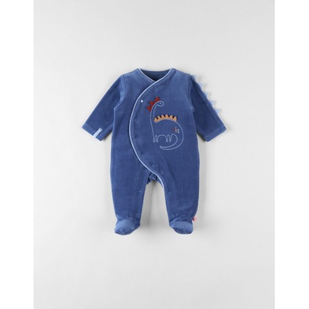 Pyjama velours - Bleu - Dinosaures