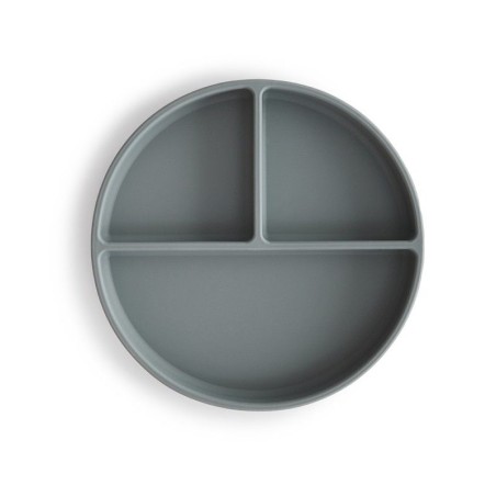 Assiette à compartiements Silicone avec ventouse "Gris"