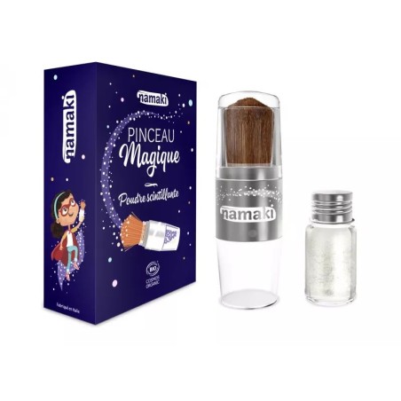 Poudre scintillante et pinceau - Argenté