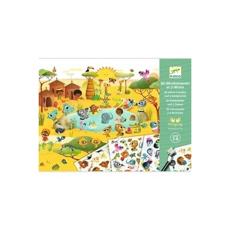 90 décalcomanies et 3 décors "Savane"