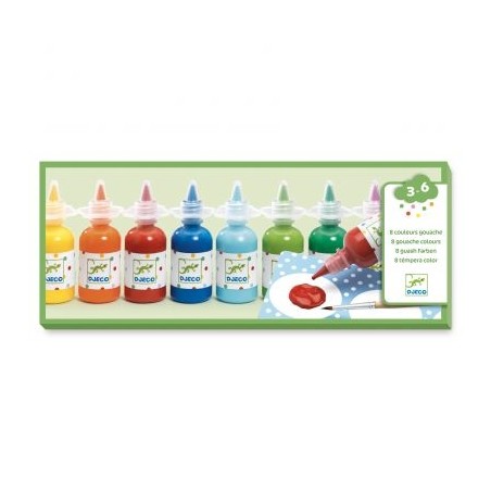 8 bouteilles 30ml - couleurs gouache