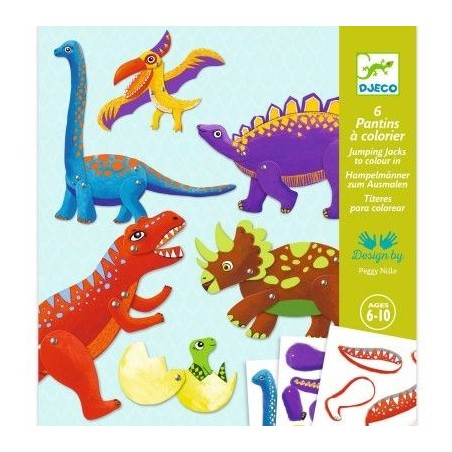 6 pantins à colorier - Dino