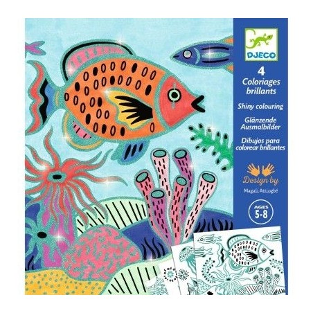 4 coloriages brillants - Sous la mer