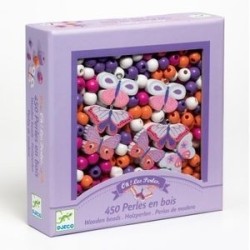 450 perles en bois - Papillons