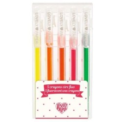 5 crayons cire pop - Fluo