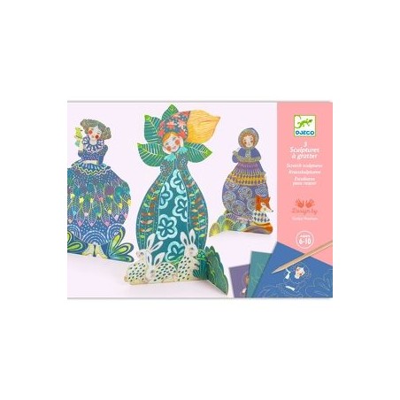 3 sculptures à gratter - jolies robes