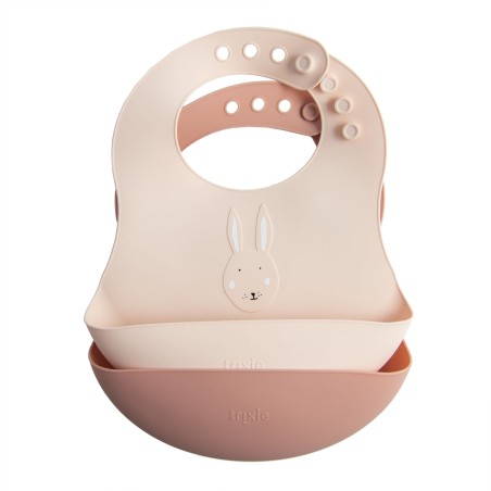 Set de 2 Bavoirs en silicone "Lapin"