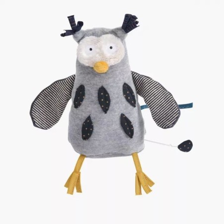 Peluche hibou musicale "Les Moustaches"