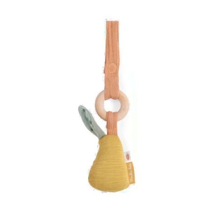 Hochet avec anneau en bois - Poire - Trois petits lapins...