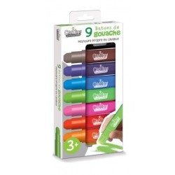 9 batons de gouache
