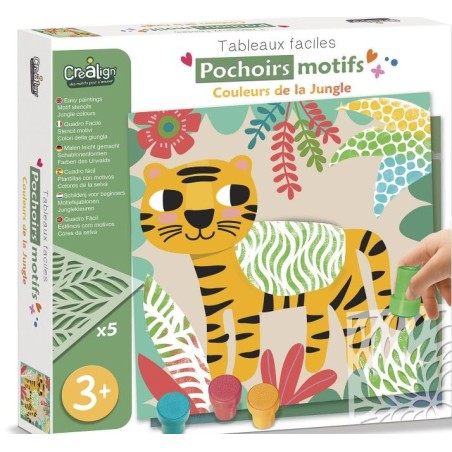 Tableaux faciles - pochoirs motifs - Couleurs de la jungle
