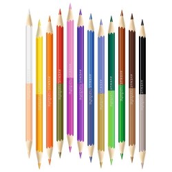 Tube de 12 crayons double...