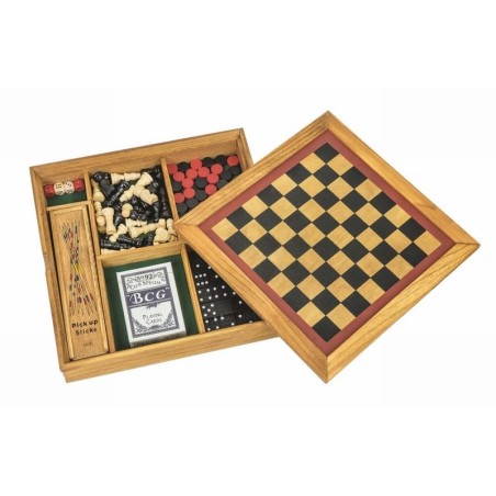 Coffret mutlijeux en bois fait main