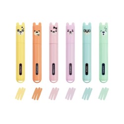 Set de 6 mini surligneurs -...