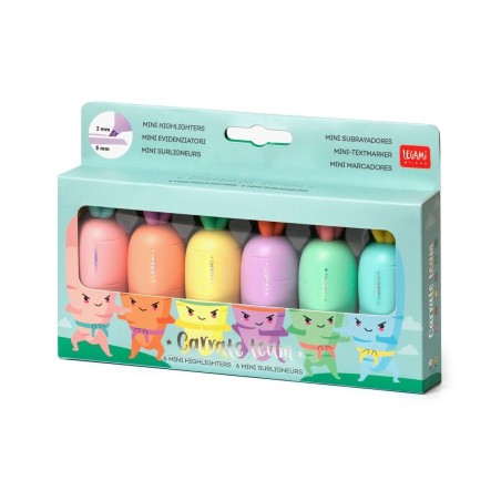 6 mini surligneurs pastel - Carottes