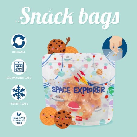 Pochettes à goûter réutilisables - Espace