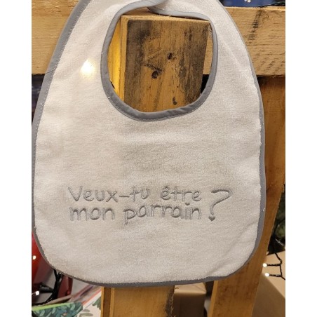 Bavoir "Veux-tu être mon parrain ?"