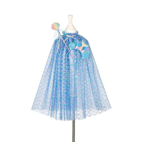 Marlya mermaid cape + tiara + wand set, 5-7 yrs