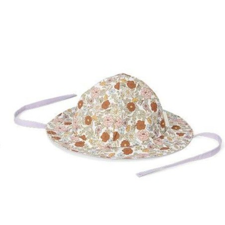 Chapeau de soleil réversible - Vintage Flowers et Lilac