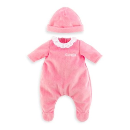 Pyjama rose + bonnet pour poupée 30 cm