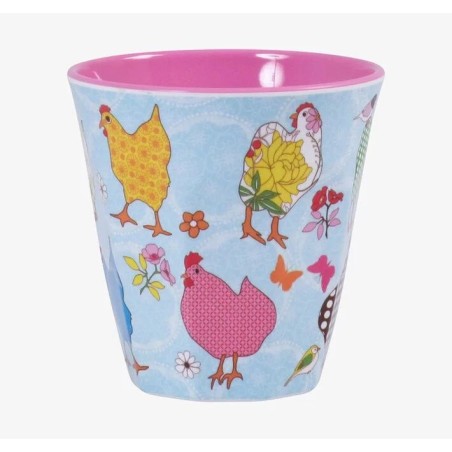 Gobelet en mélamine - Medium - Poules