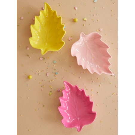 Set de 3 plats en mélamine - Feuille