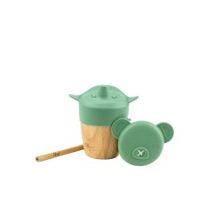 Tasse et paille en bambou -...