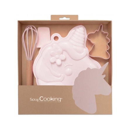 Kraft Box - Licornes - 2 ustensiles + 1 découpoir + 1 moule silicone