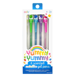 6 stylos gel métalliques...