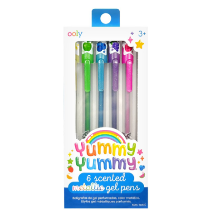 6 stylos gel métalliques parfumés
