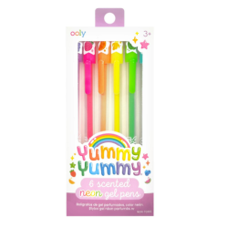 6 stylos gel néon parfumés