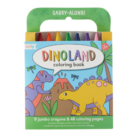 9 crayons cire Jumbo avec livre de coloriage - Dinoland