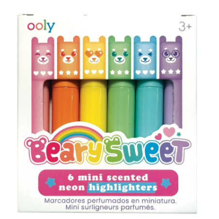 6 minis surligneurs parfumés - Bear Sweet