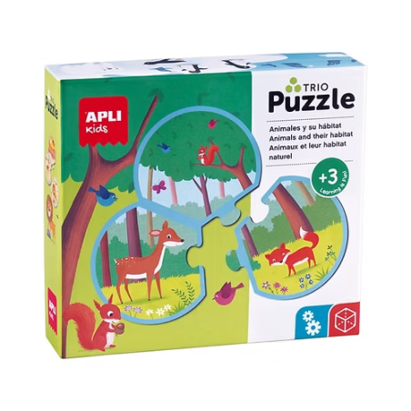 Puzzles trio - Animaux et leurs habitats