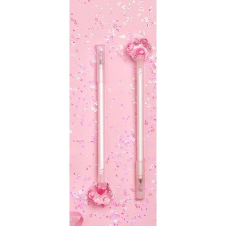 Stylo bille - Patte de chat - Rose