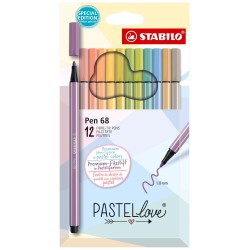 12 feutres Pen 68 - Pastel...