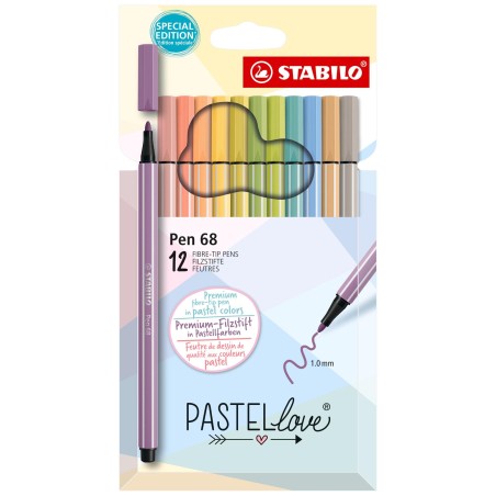12 feutres Pen 68 - Pastel love