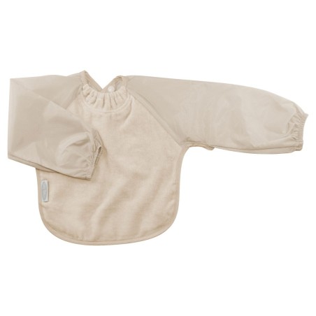 Bavoir longues manches imperméable - White sand
