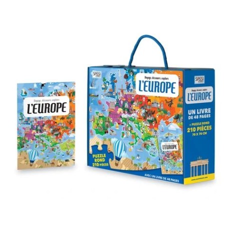 Voyage, découvre, explore - L'Europe - Puzzle 210 pcs + livre 48 pages