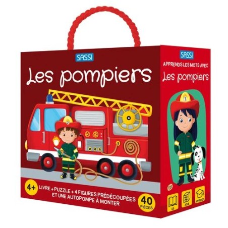 Les pompiers - Livre+ puzzle + 4 figurines